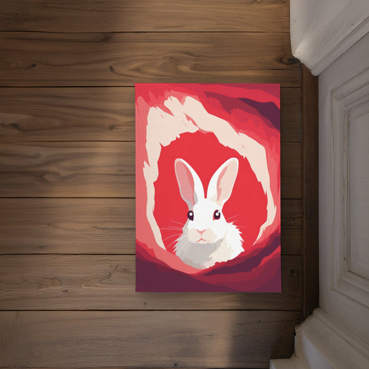 Paillasson d'intérieur/extérieur blanc « Regard vers l'extérieur » | Décoration d'intérieur