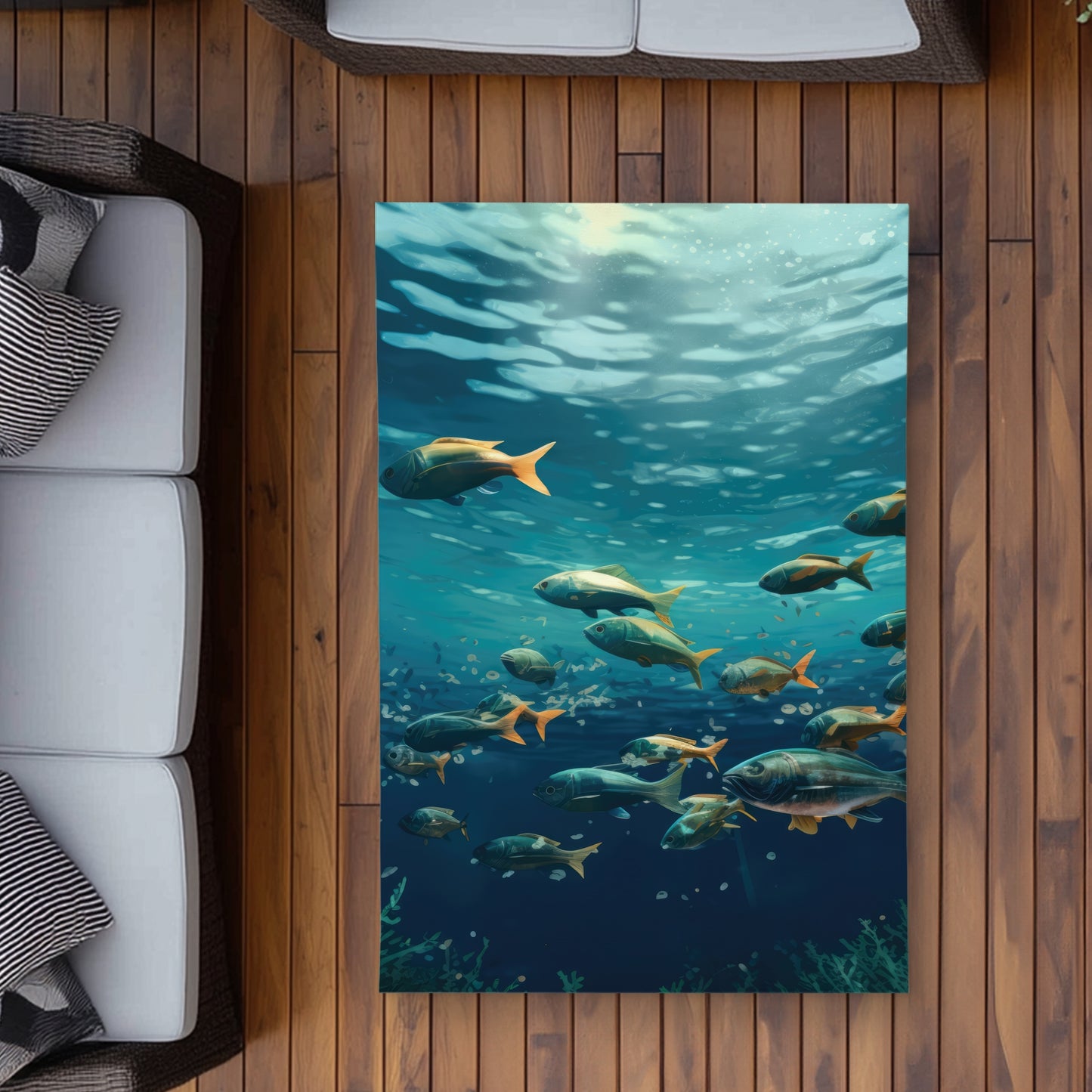 Shallow Swim Blue Outdoor Area Rug for Home Decor | Stylish Design