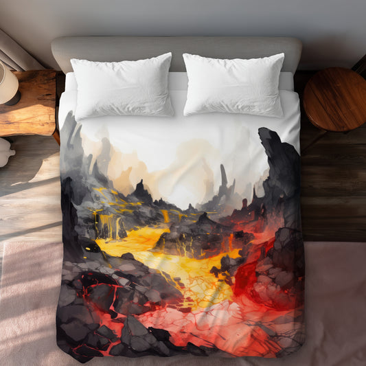 Hot and Flowing Yellow Duvet Cover | Stylish Home Decor
