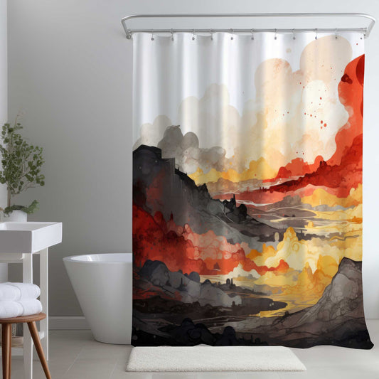 Rideau de douche Scolding Land | Décoration de salle de bain élégante