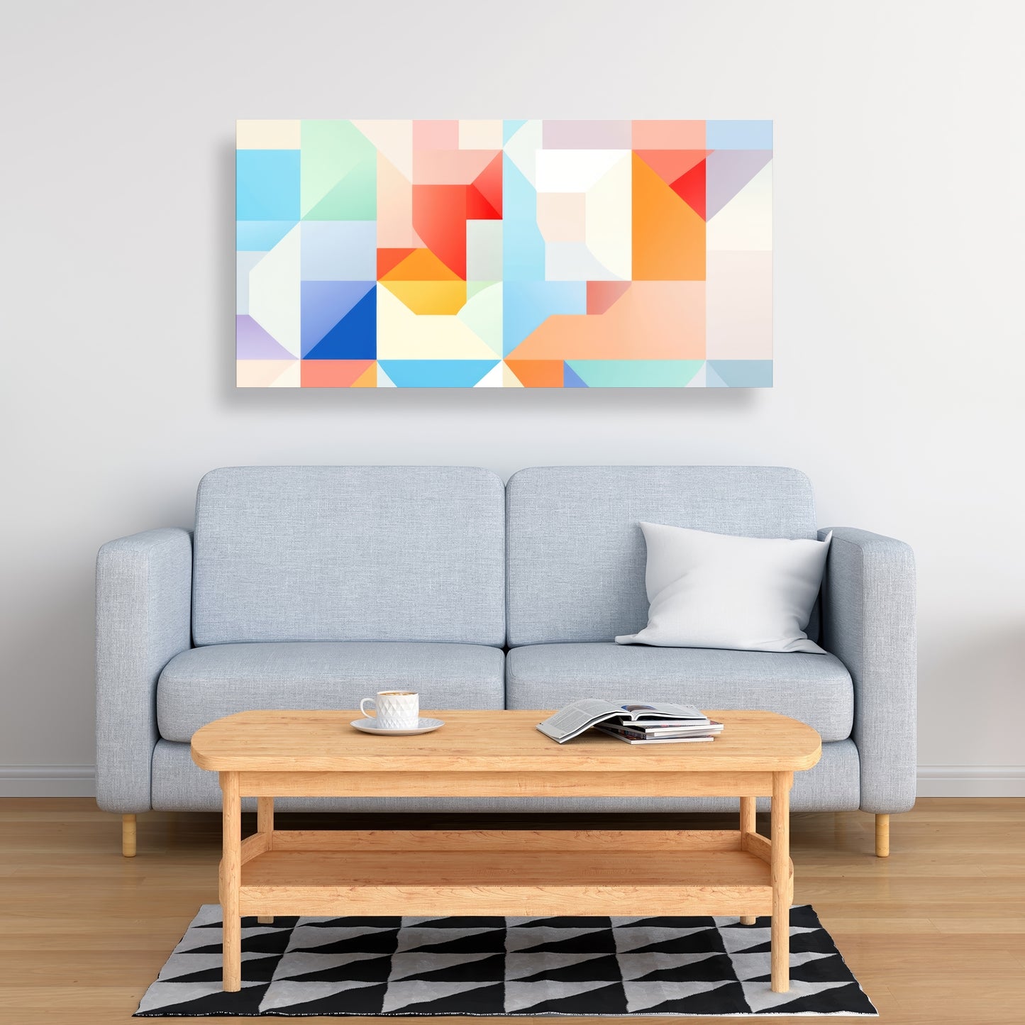 Geometric Cadence - Orange Canvas Art for Home Decor