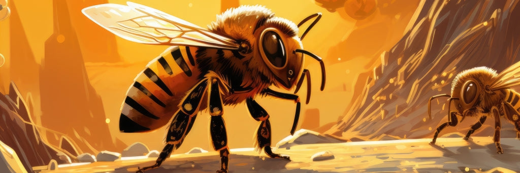 Bee world - Framed Canvas - Print on demand