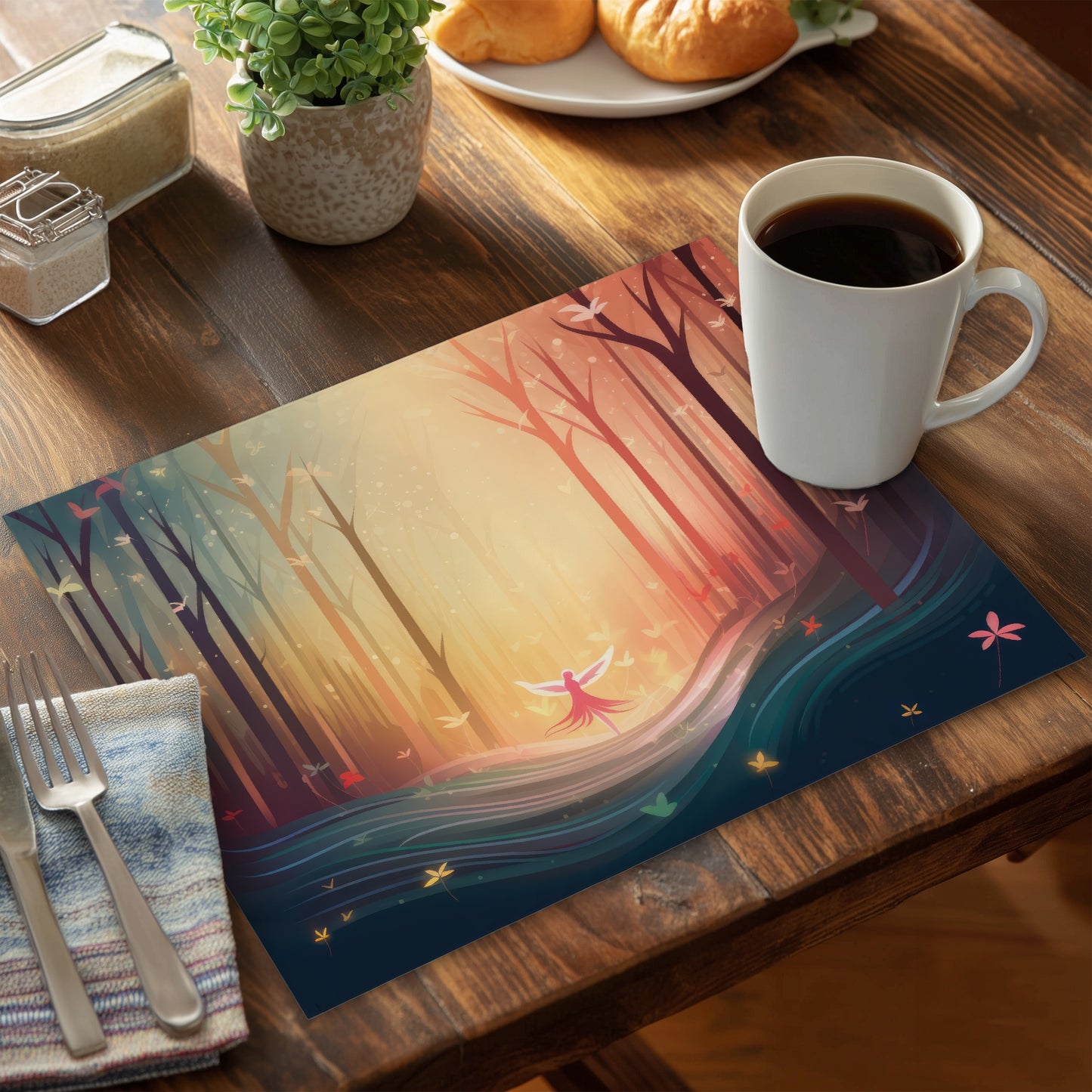 Enchanted Turquoise Polyester Placemat for Home Decor