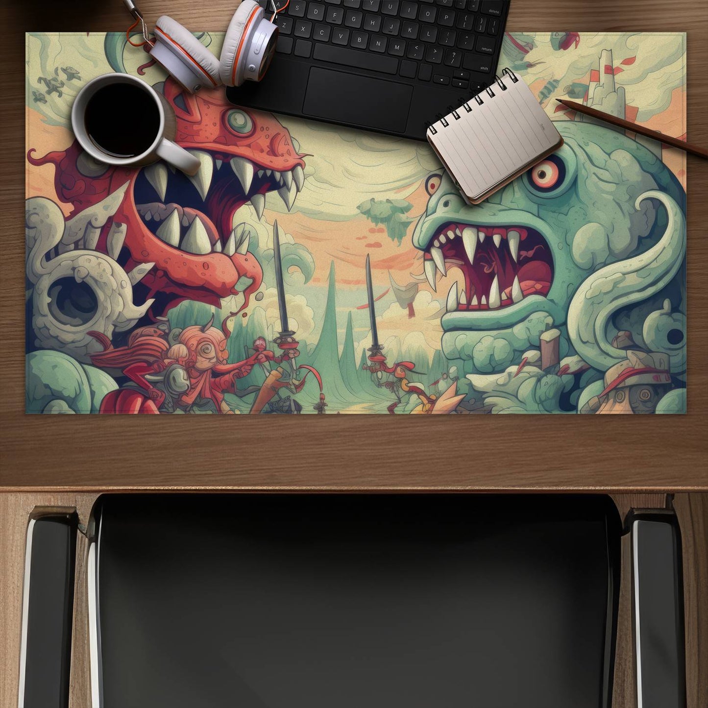 Two titans - Desk mat - Print on demand