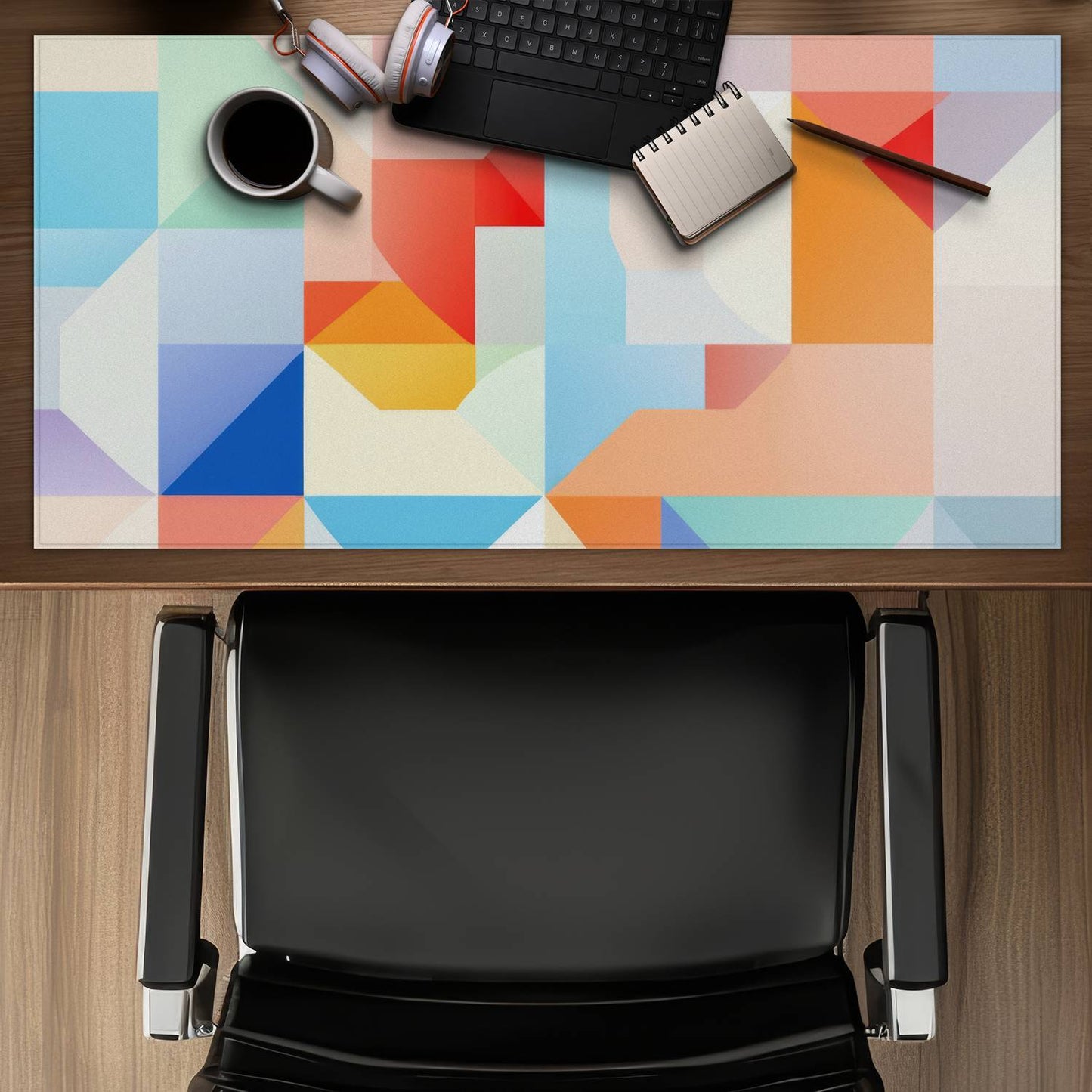 Geometric Cadence Red Gaming Mat - Stylish Home Decor