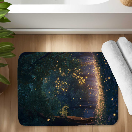 Glowing Leaves Bath Mat | Stylish Home Decor Rug