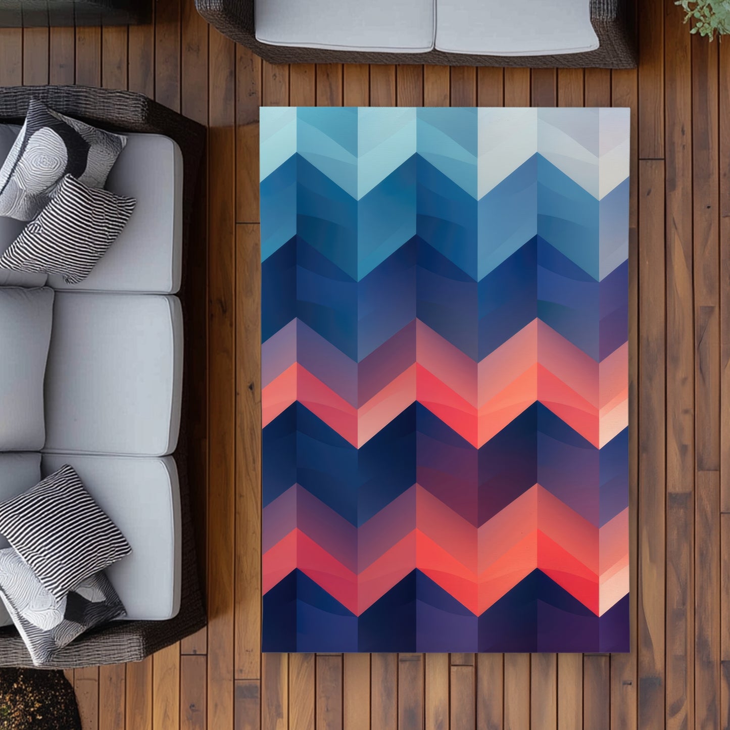 Heat Waves Red Outdoor Area Rug | Stylish Home Decor