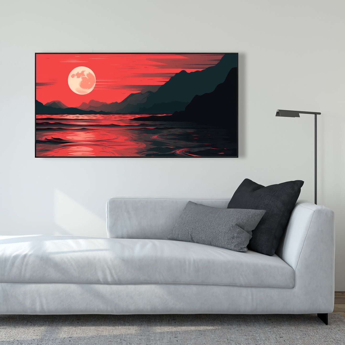 Bloody tides - Framed Canvas - Print on demand