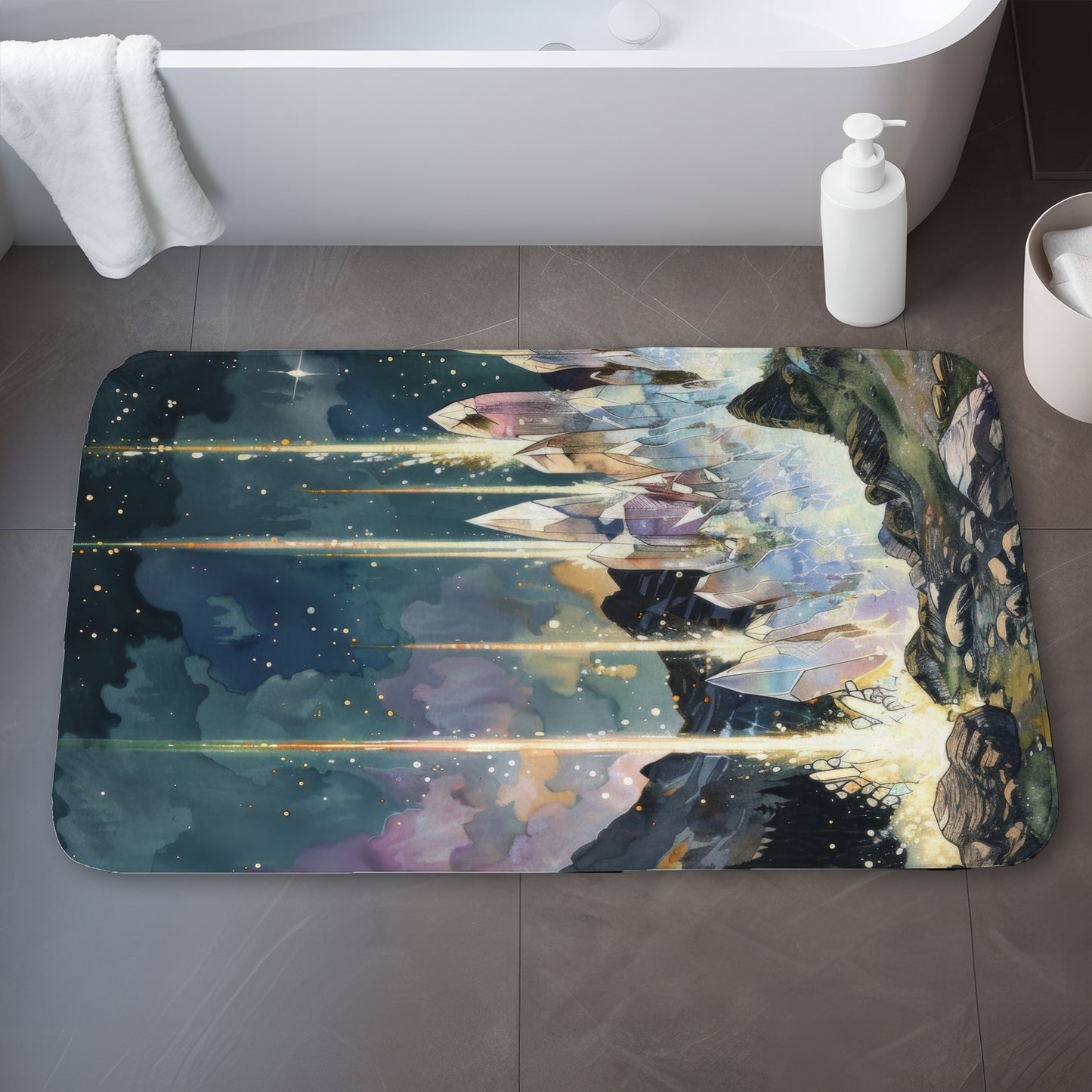 Magical beams - 17"x24" Bath mat