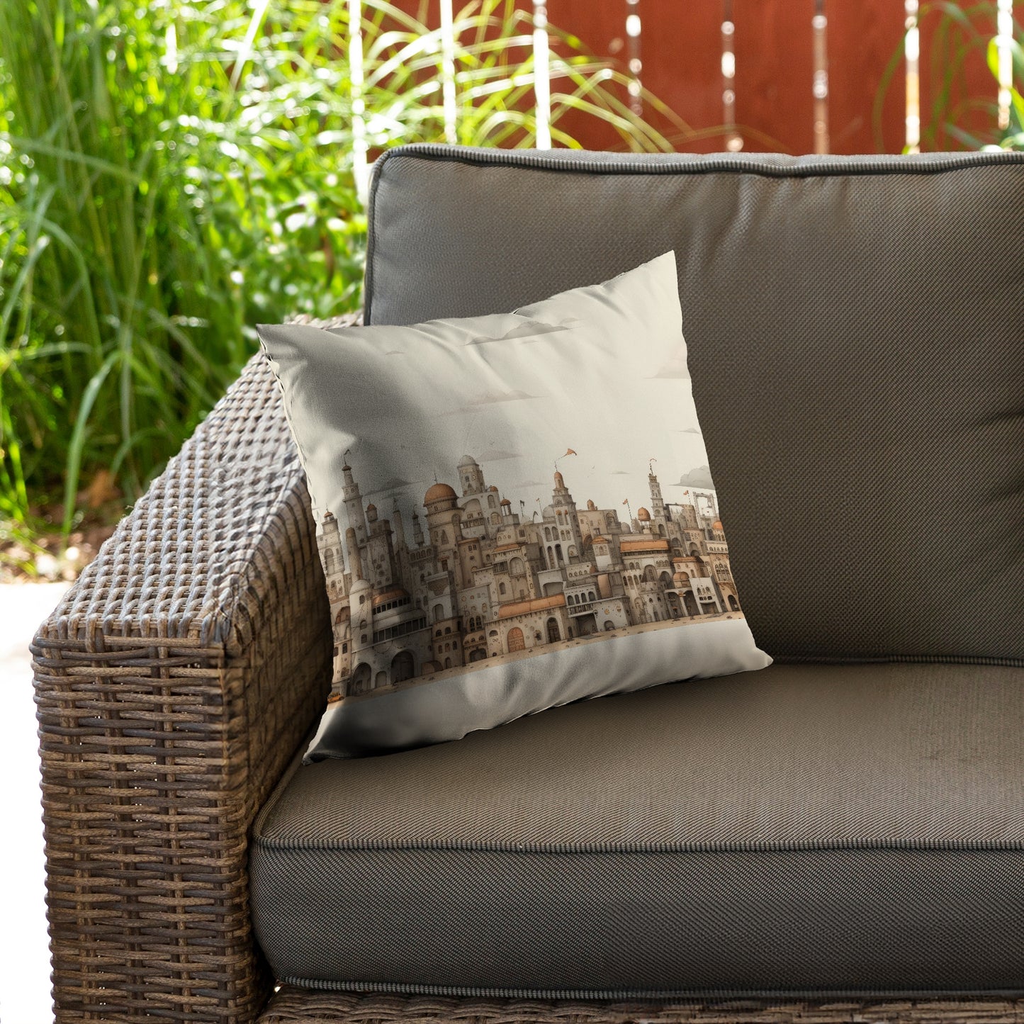 The Old Town White Poly Twill Throw Pillow - Home Decor Insert