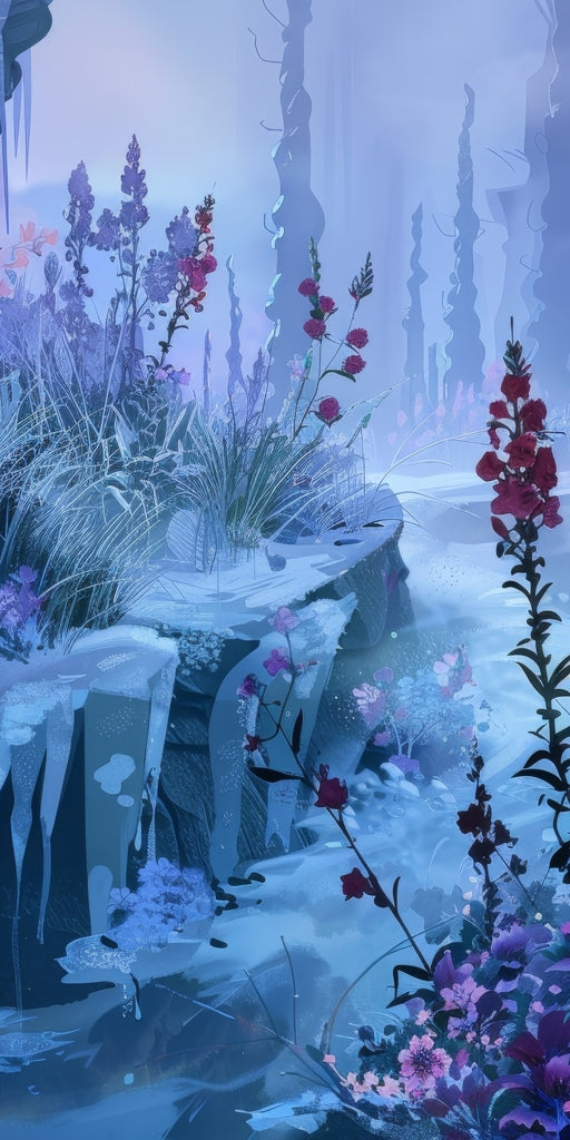 Valley of ice - Framed Canvas - Print on demand