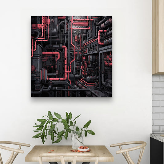 Tubular Nightmare - Gray Canvas Art for Home Decor