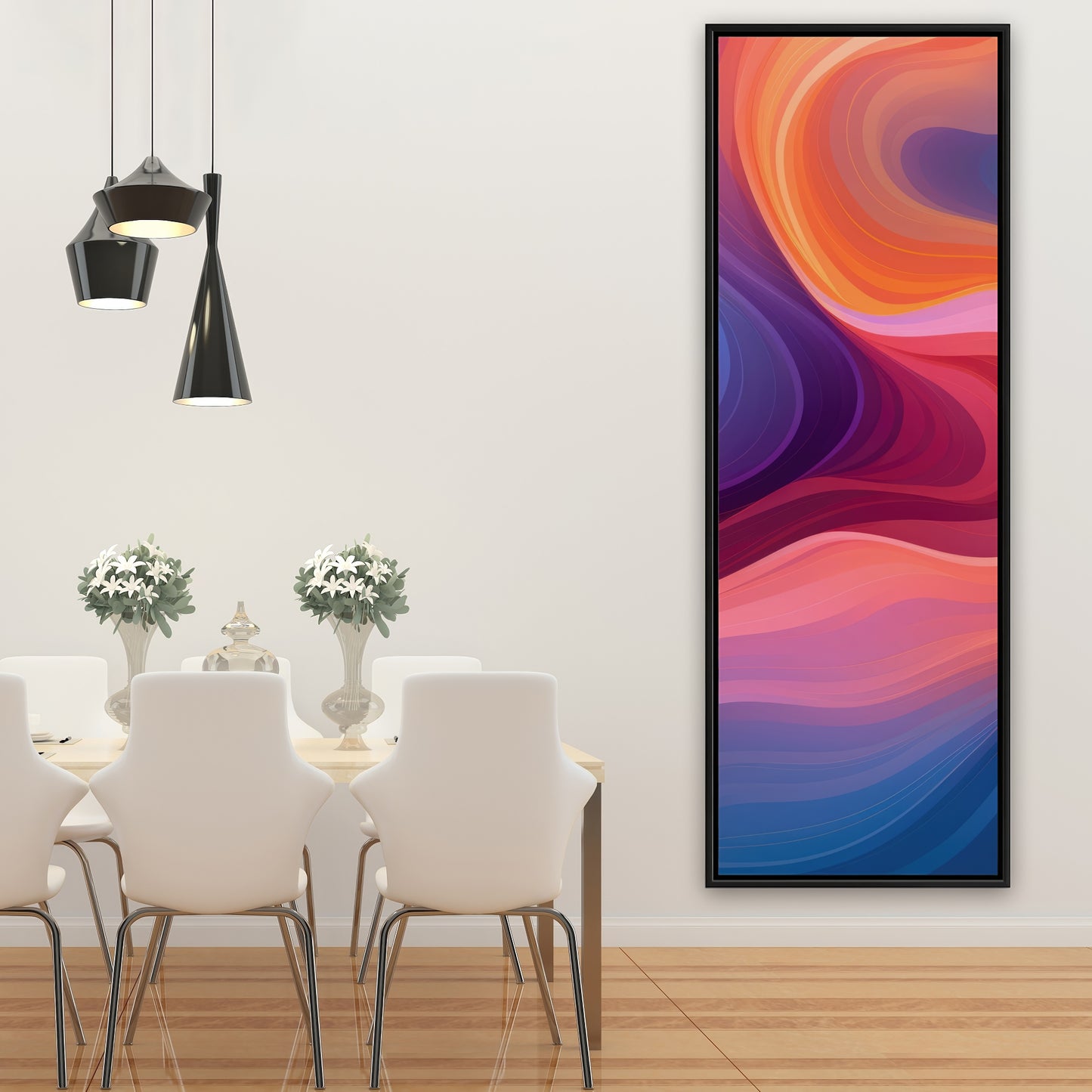 Purple Haze - Blue Framed Canvas Art for Home Decor