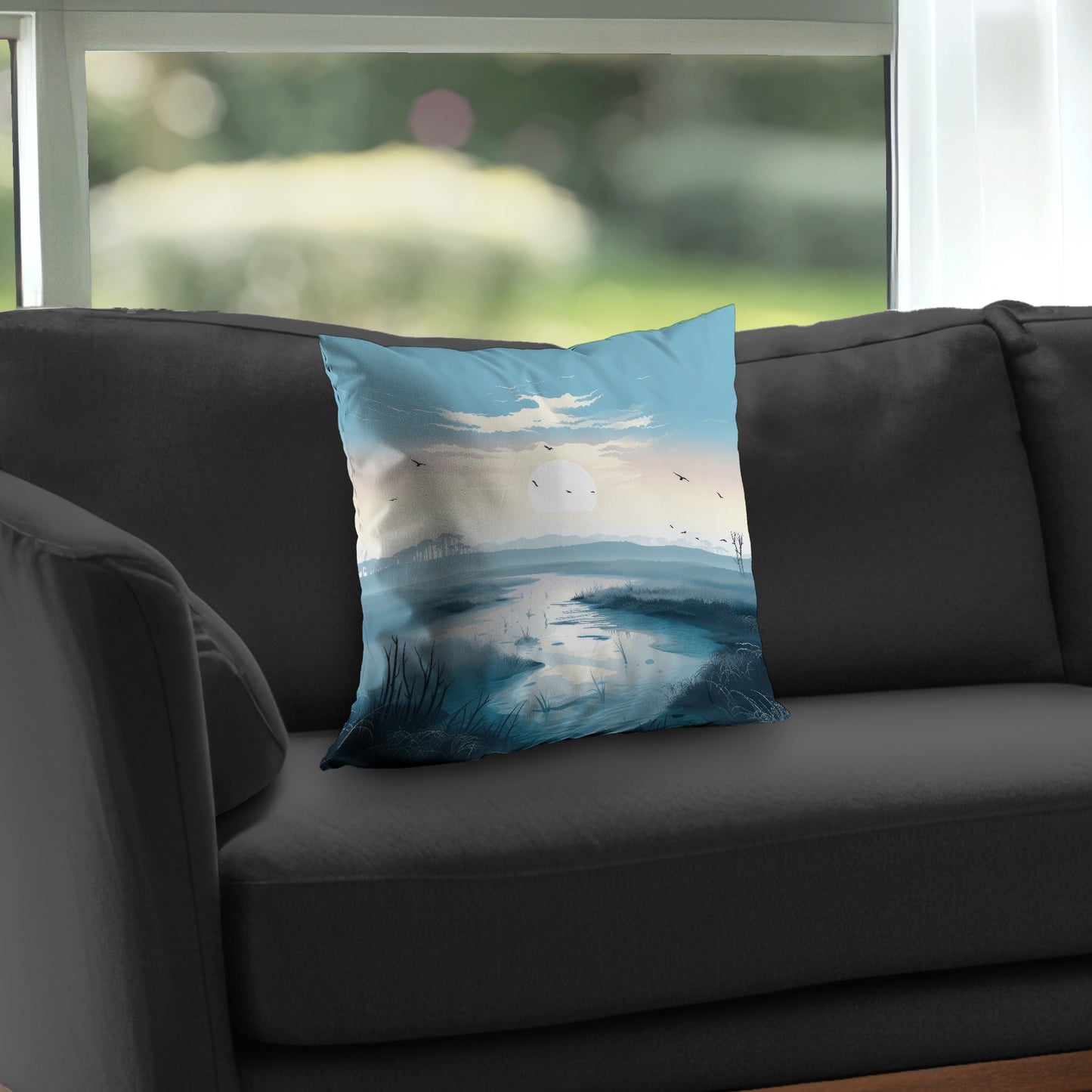 The Marsh White Poly Twill Throw Pillow - Home Decor Accent