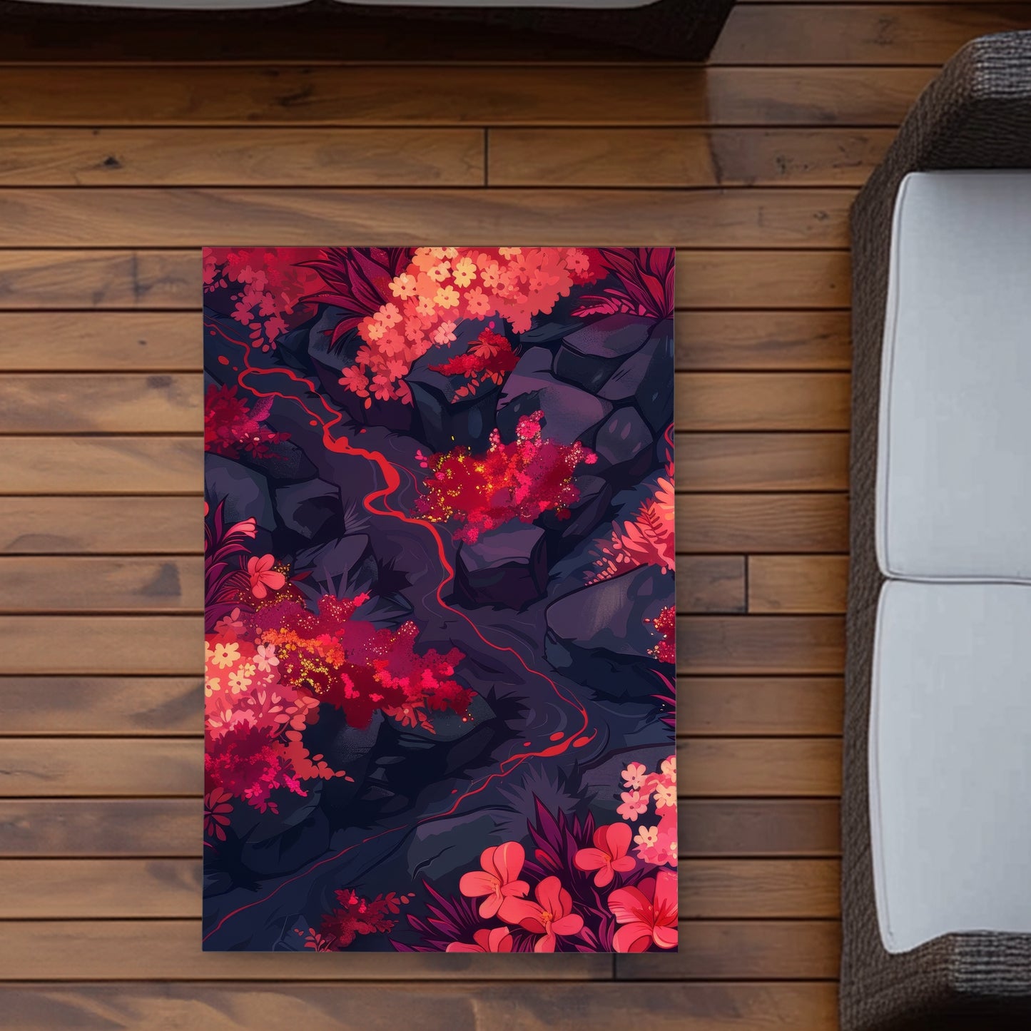 Burning Plants Purple Outdoor Area Rug | Home Decor Essentials