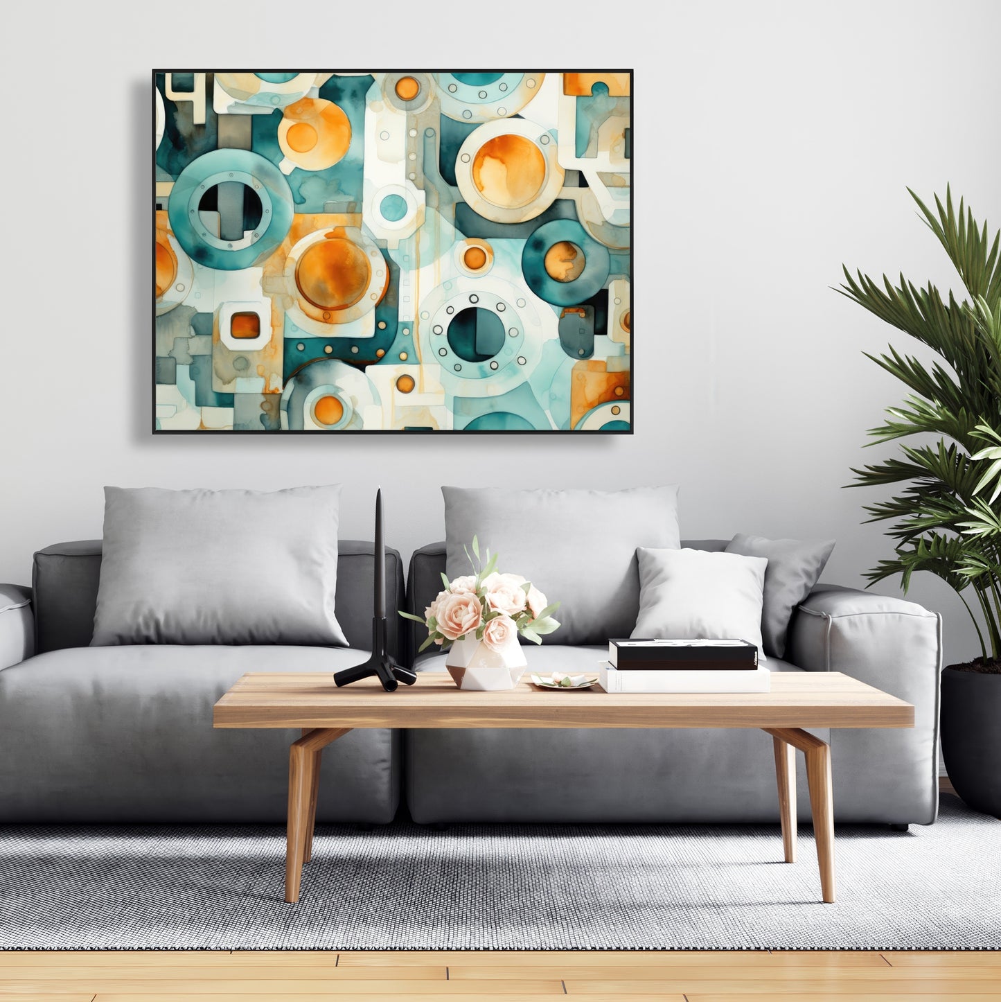 Decomposed porthole - 36"x36" Framed canvas