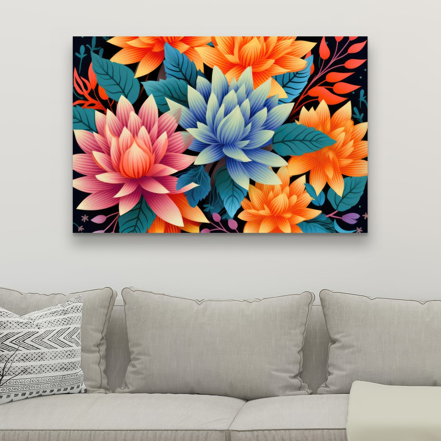 Color bouquet Turquoise Canvas for Stylish Home Decor
