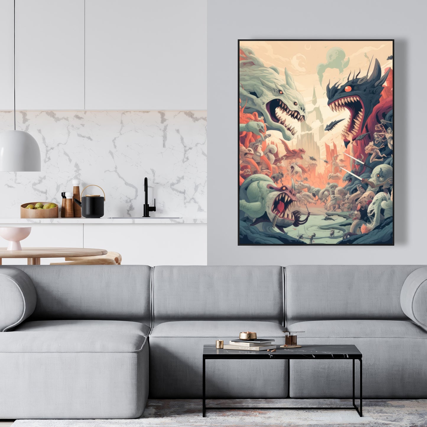 Ultimate fight - Framed Canvas - Print on demand