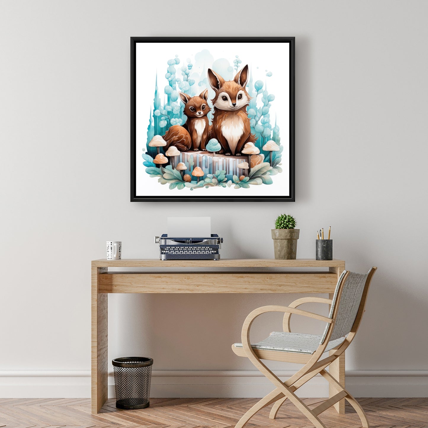 Two pals - 36"x36" Framed canvas