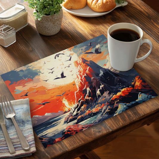 Towards Danger - Blue Polyester Placemat for Home Decor