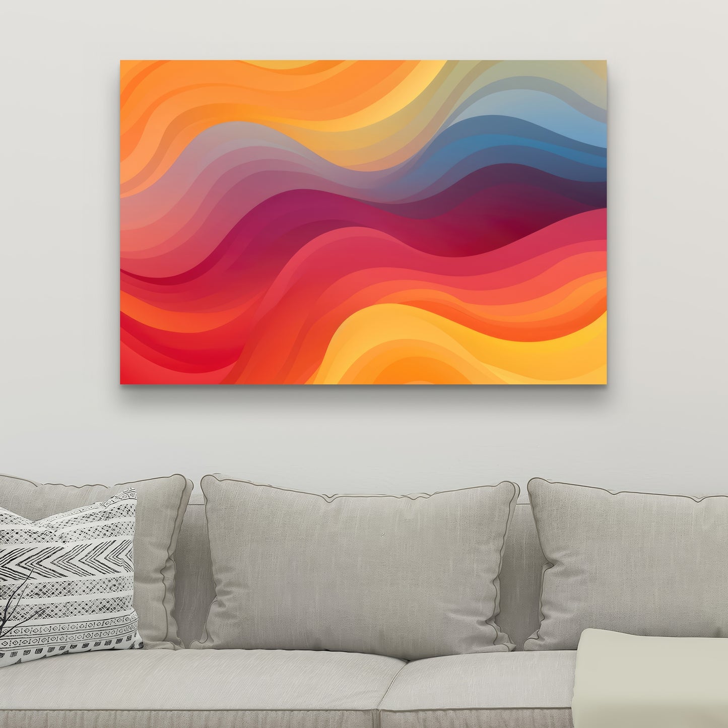 Cloudy Sky - Yellow Canvas Art for Home Decor | Stylish Wall Art