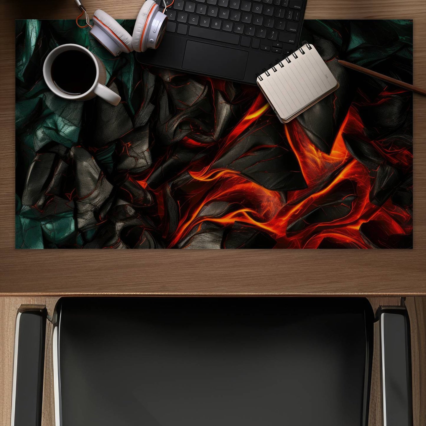 Imminent Rupture - Green Desk Mat for Home Decor | Stylish Accessory