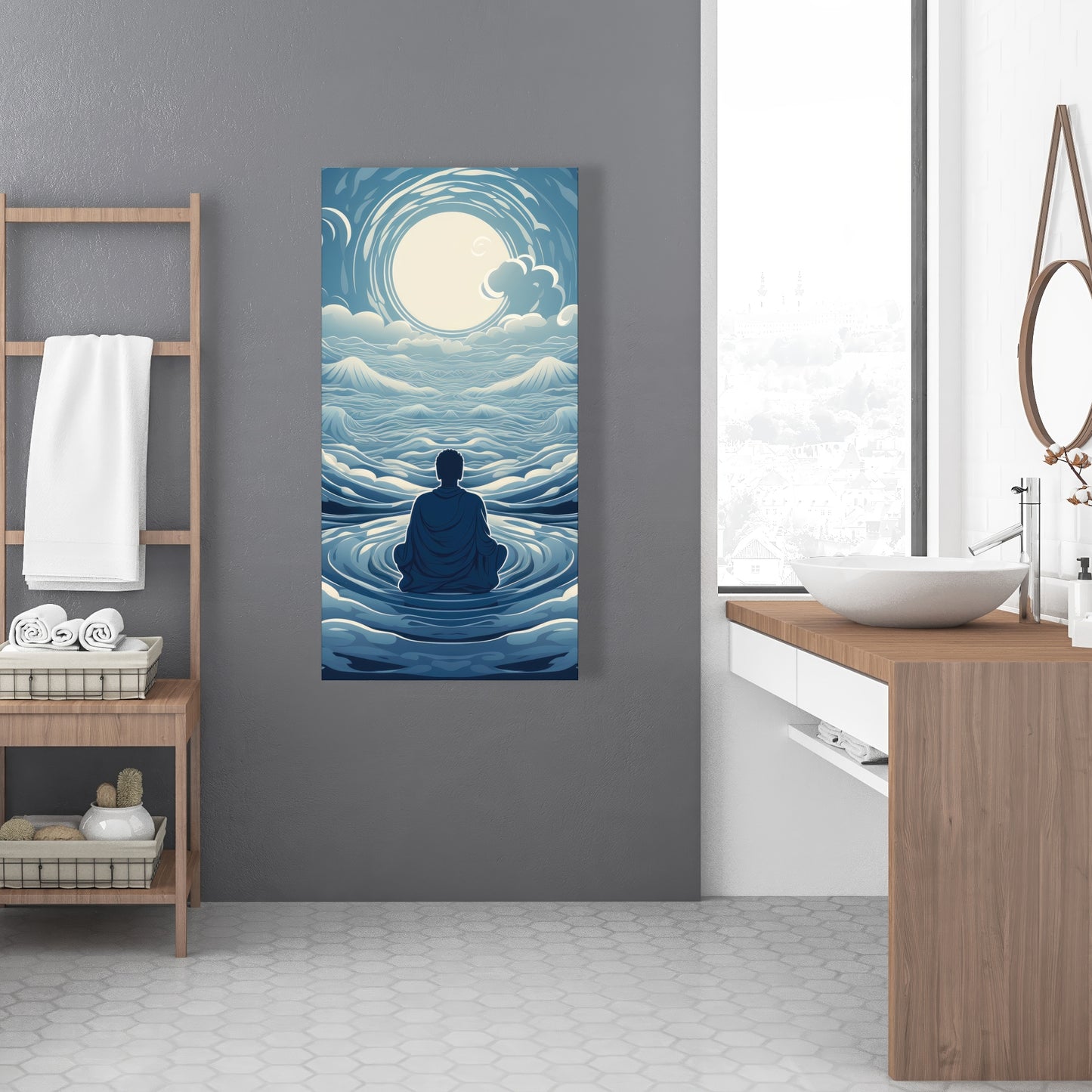 Infinite Wisdom - Gray Canvas Wall Art for Home Decor