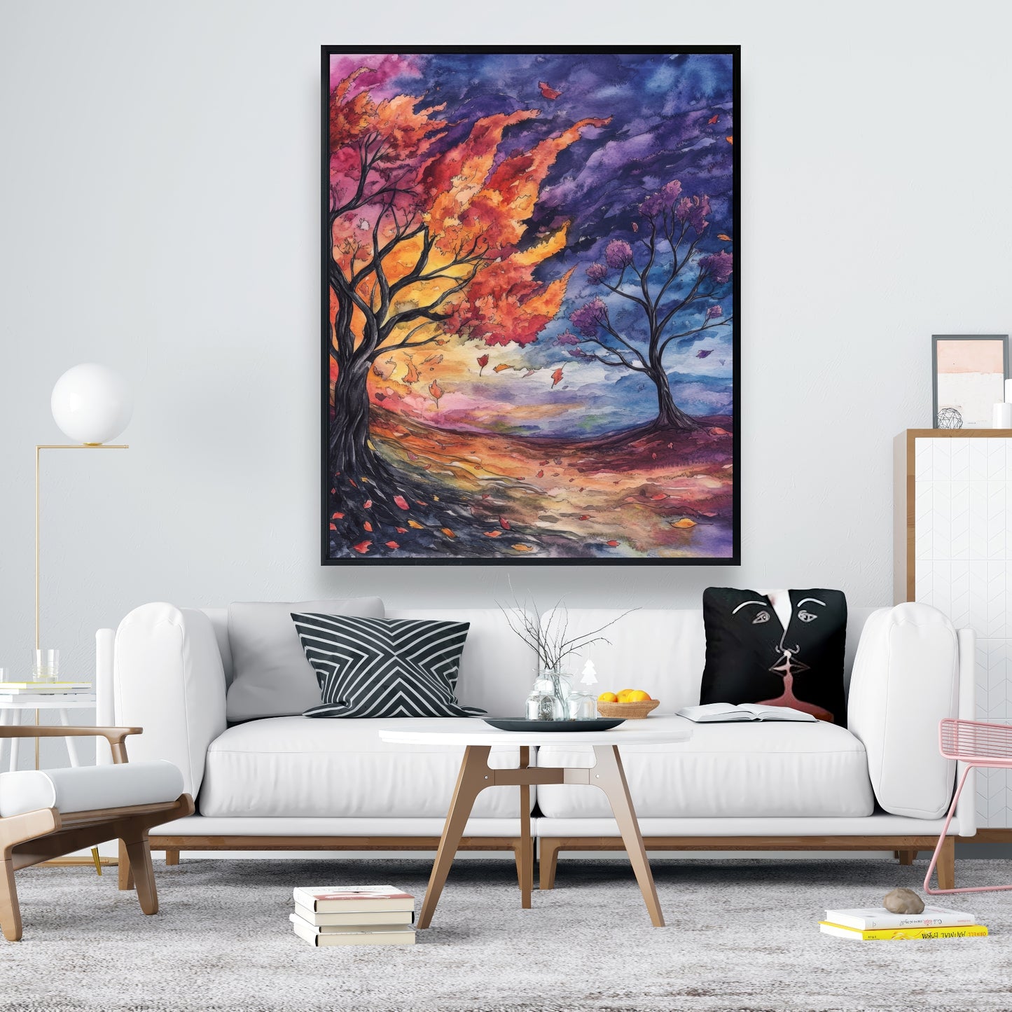 Before the storm - Yellow Framed Canvas for Home Decor