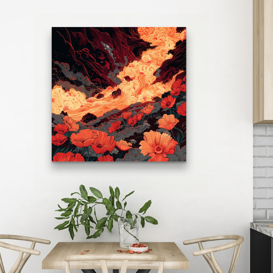 The Big Burn - Black Canvas Home Decor Art | Modern Wall Piece