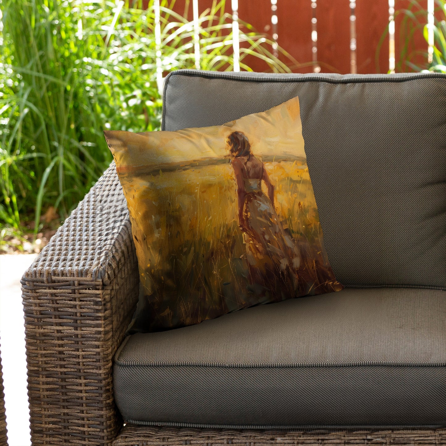 Exploring Gold Poly Twill Throw Pillow Insert - Home Decor