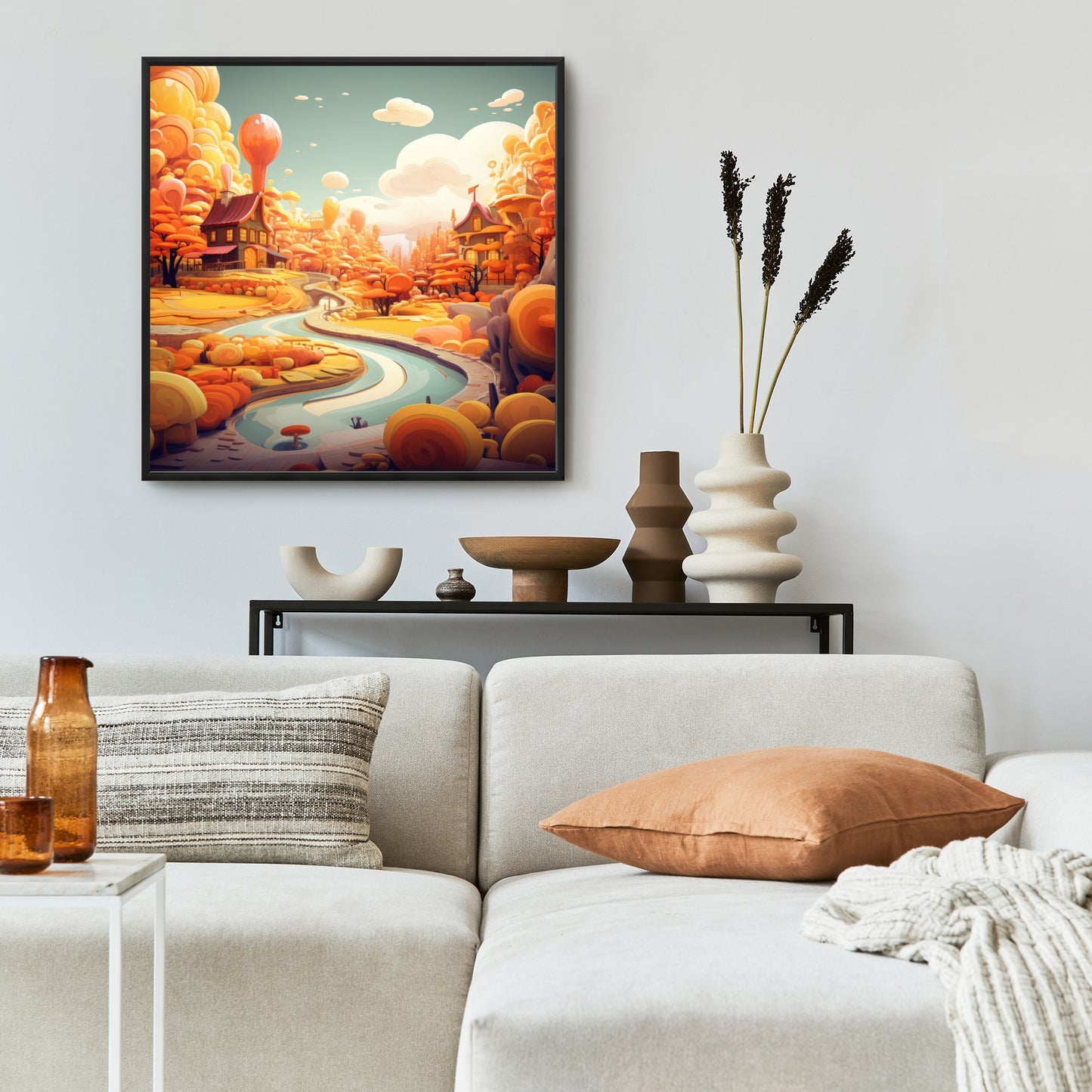 Honey land - 36"x36" Framed canvas