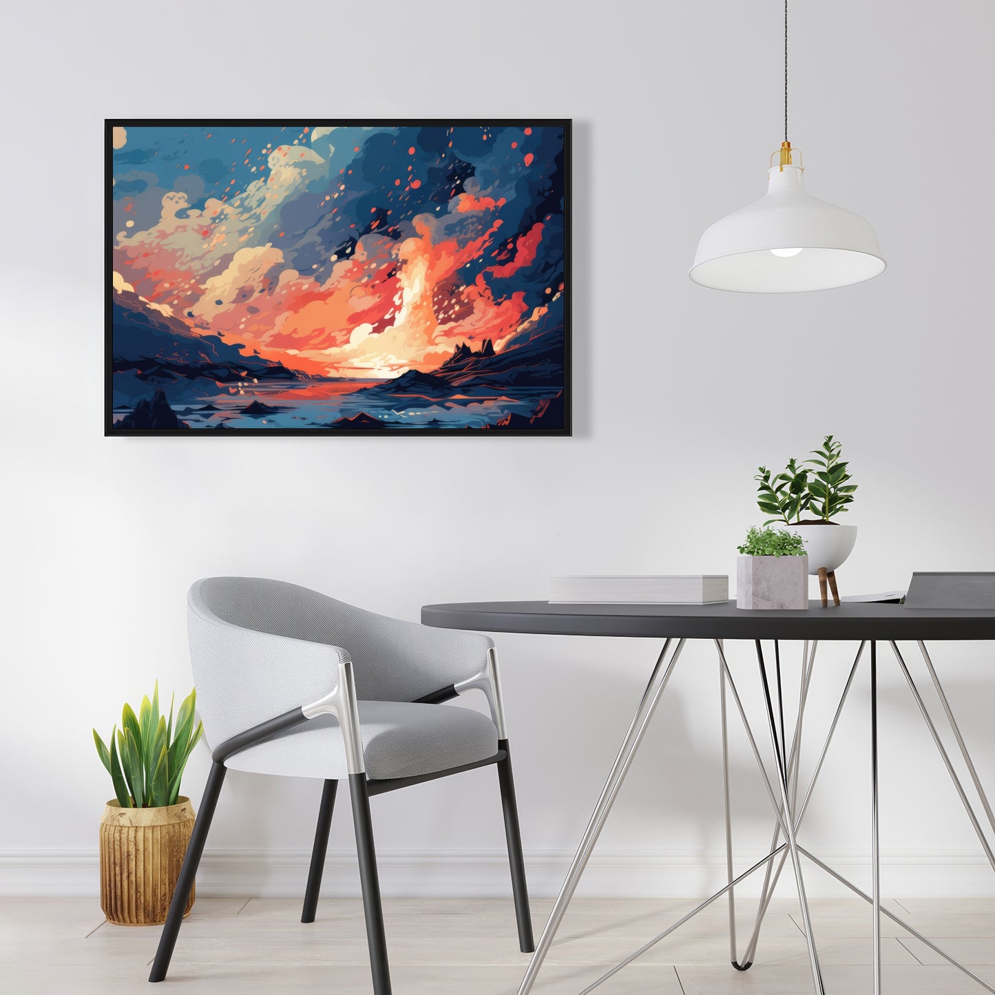 Magma does not wait - 36"x36" Framed canvas