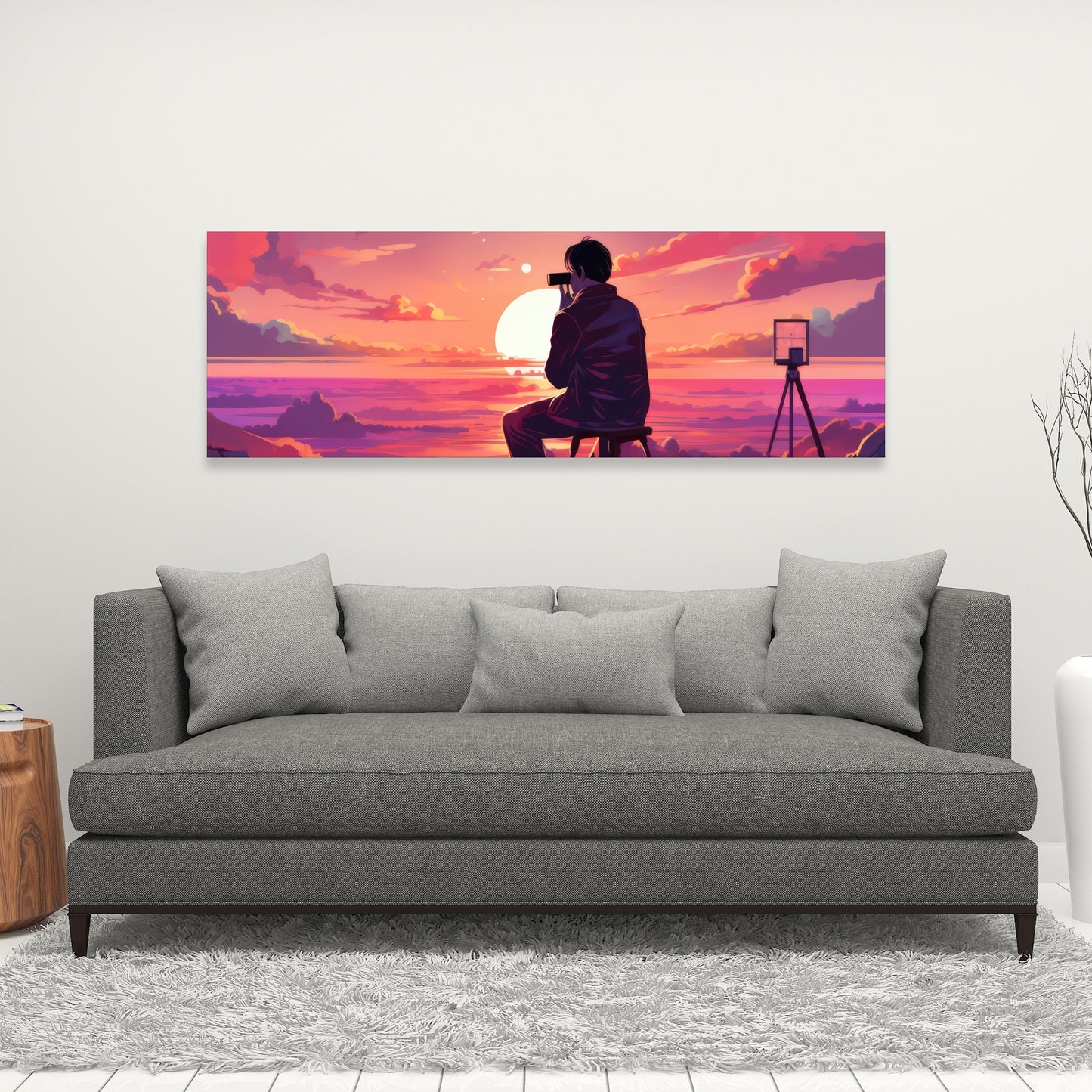 The Observer - Pink Canvas Art for Home Decor | Stylish Accent