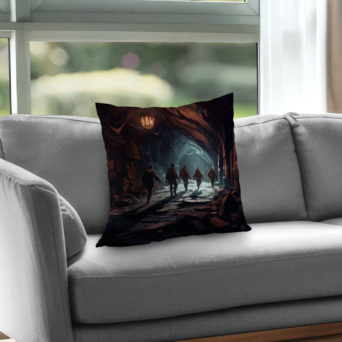 The catacombs Turquoise poly twill throw pillow - home decor