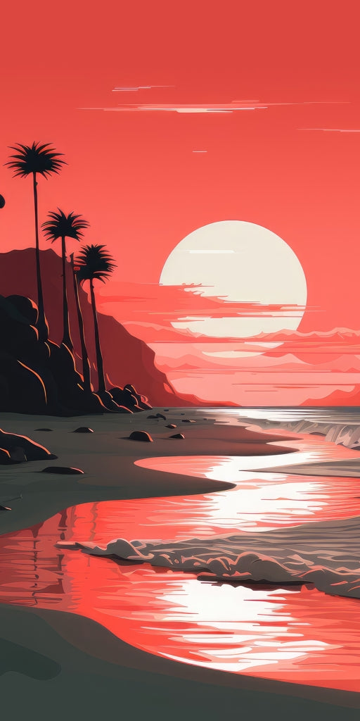 Blood sun - Framed Canvas - Print on demand