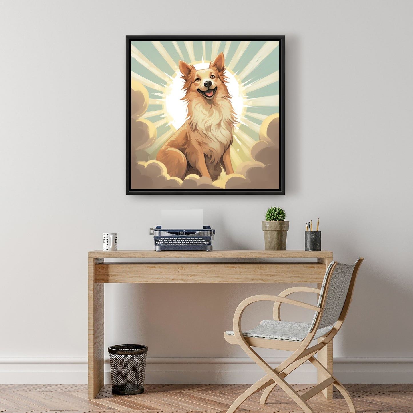 Who's a good boy - 36"x36" Framed canvas