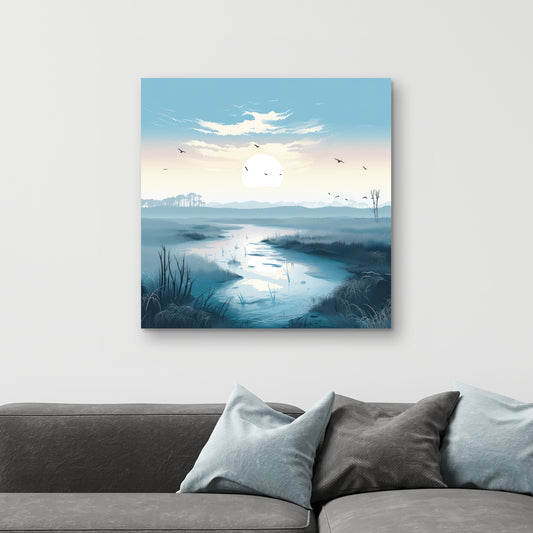 The Marsh - Blue Canvas Art for Stylish Home Decor