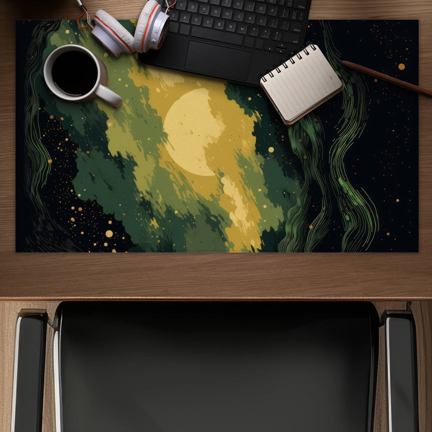 Cloudy Star Green Gaming Mat for Home Decor - Stylish & Durable