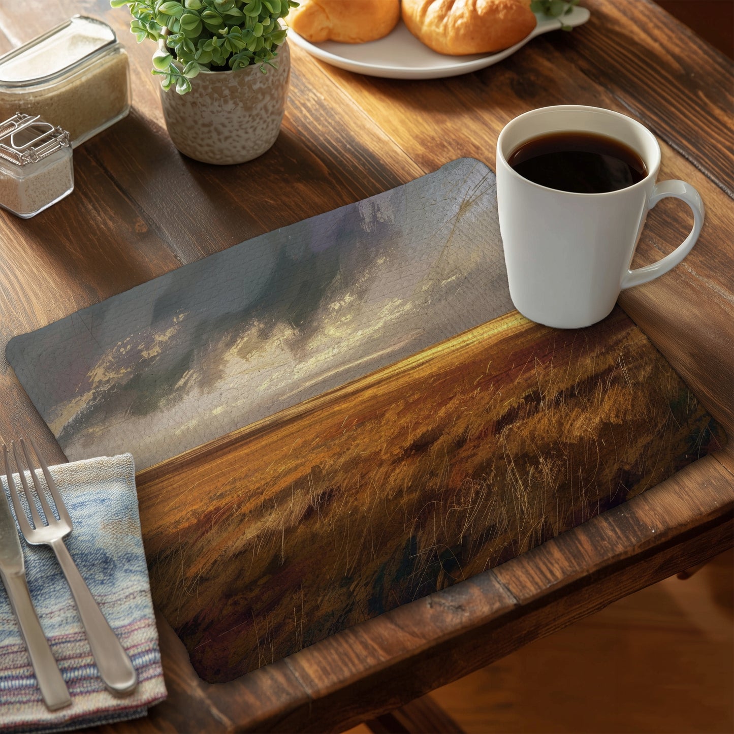 Before the Storm - Gold Braided Polyester Placemat