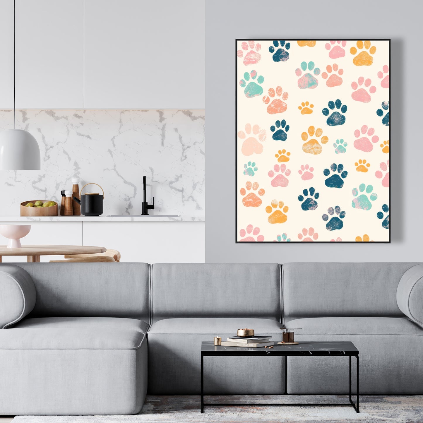 Cute paws - 36"x36" Framed canvas