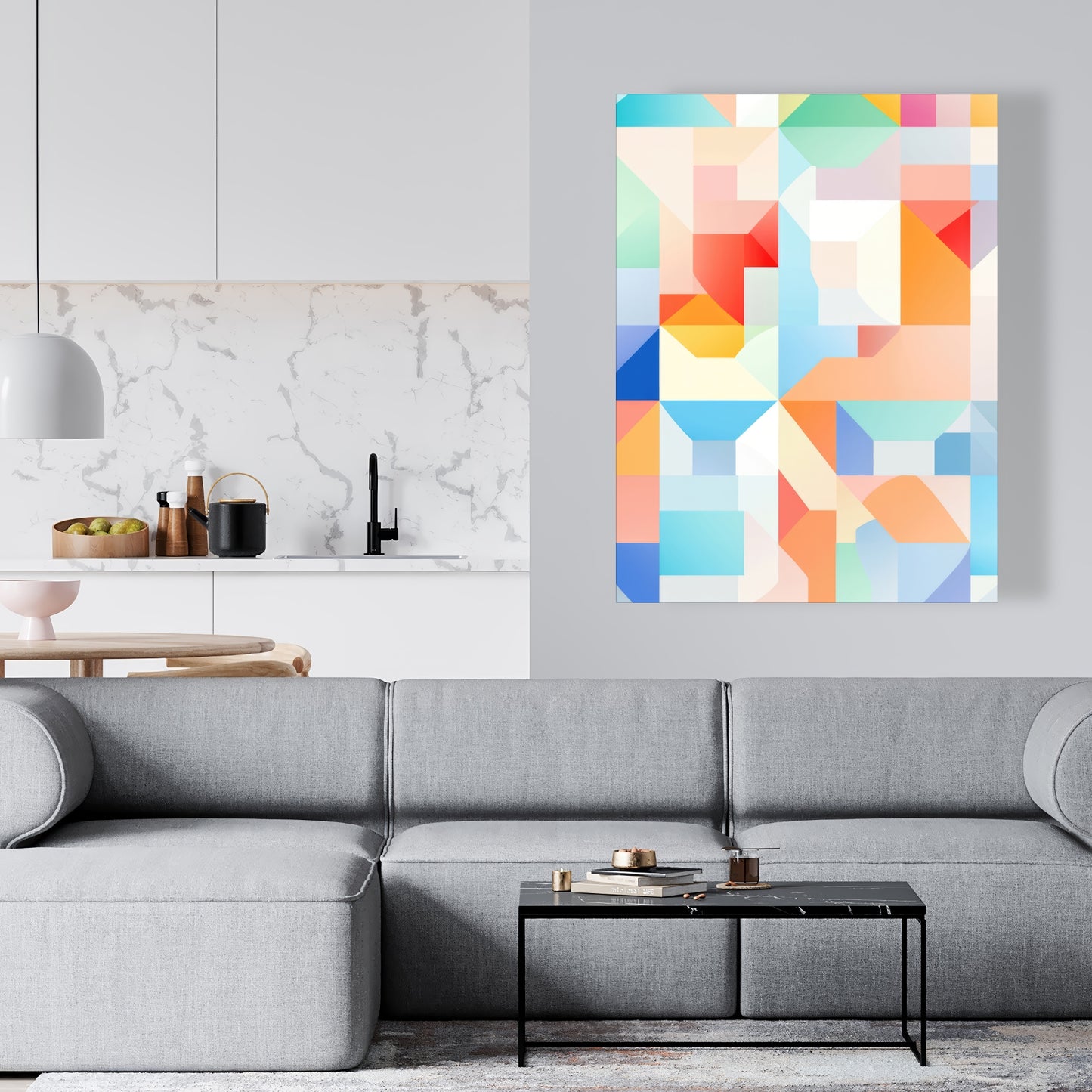 Geometric Cadence - Orange Canvas Art for Home Decor
