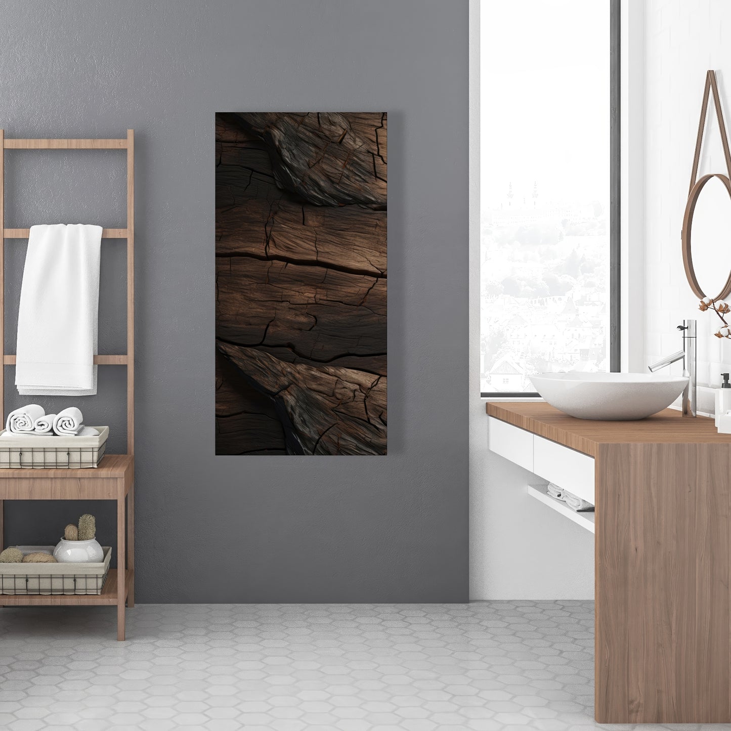 Brown wood - 32"x32" Canvas