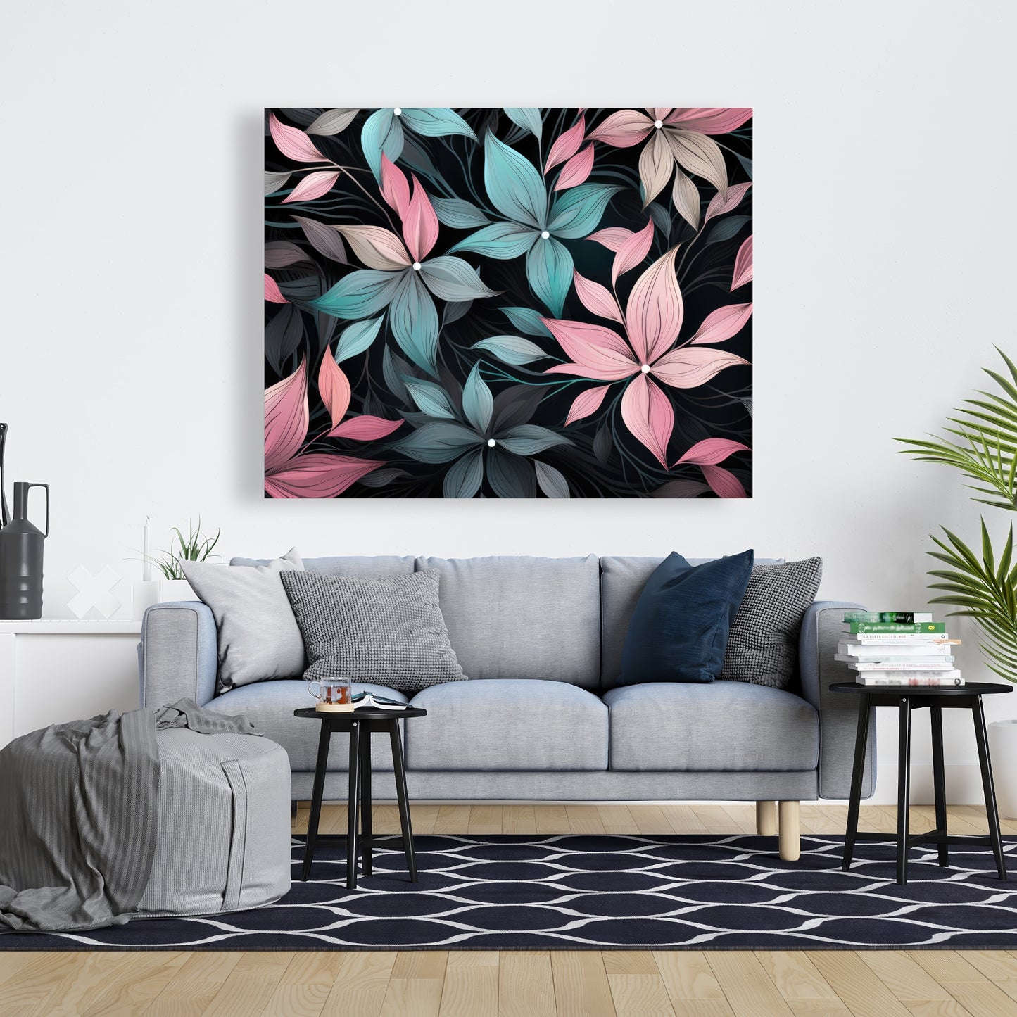 Desaturated flowers - 32"x32" Canvas