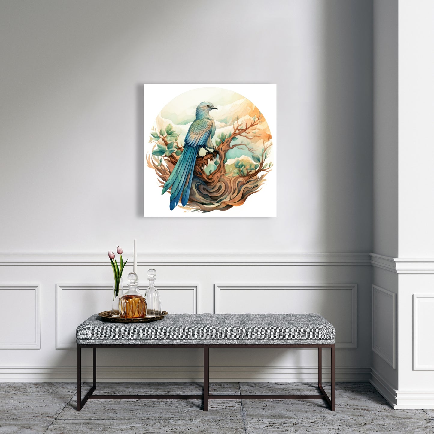 Perched - Turquoise Canvas Art for Home Decor | Stylish Accent