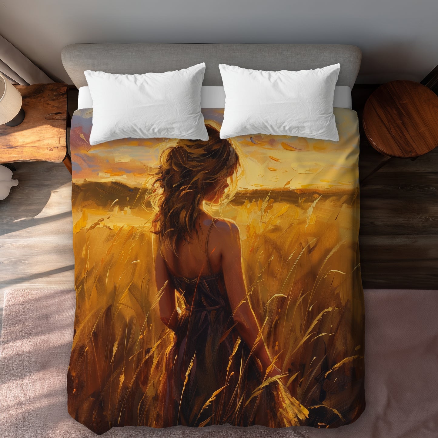 Warm field Gold Duvet Cover - Luxurious Home Decor Essential