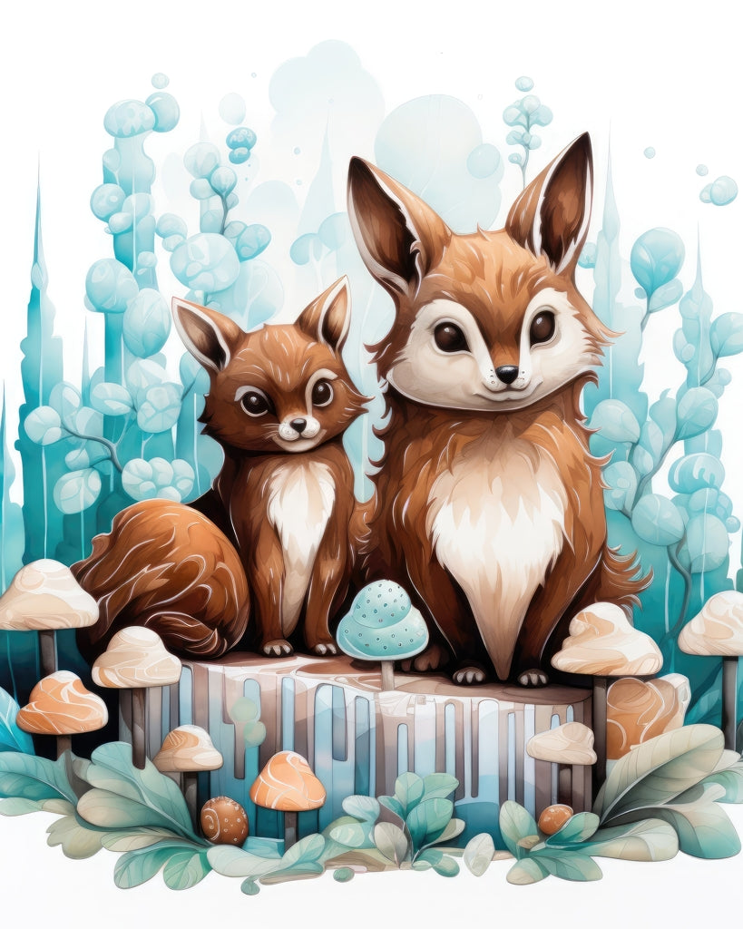 Two pals - Framed Canvas - Print on demand