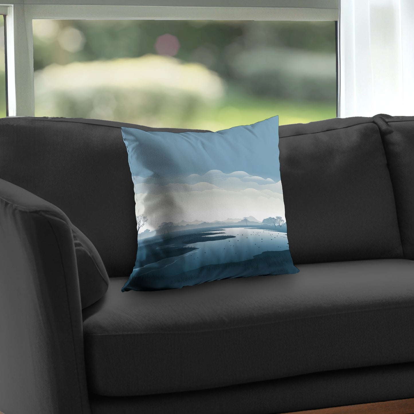 Minimalist Swamp Gray Poly Twill Throw Pillow Insert | Home Decor