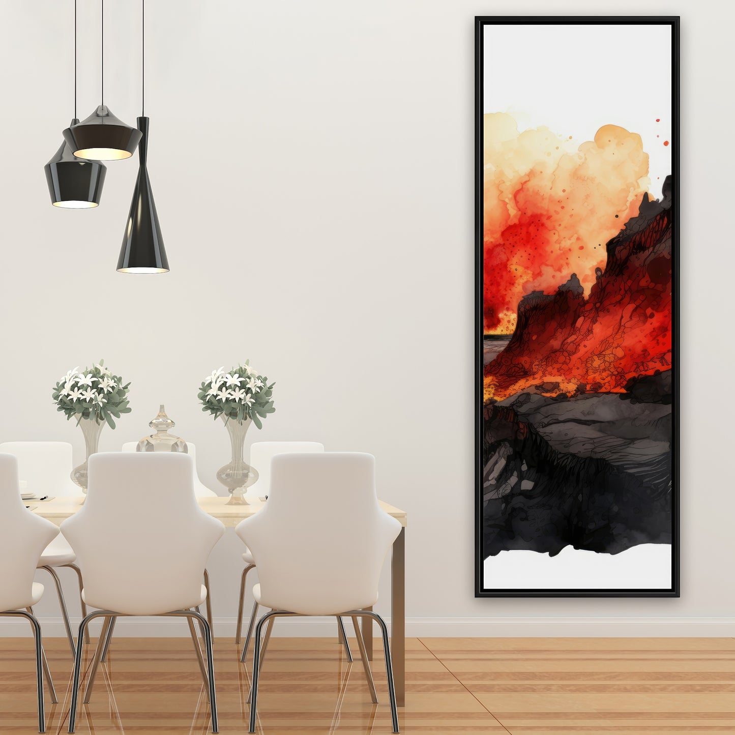 Minimalist Flow - White Framed Canvas for Home Decor