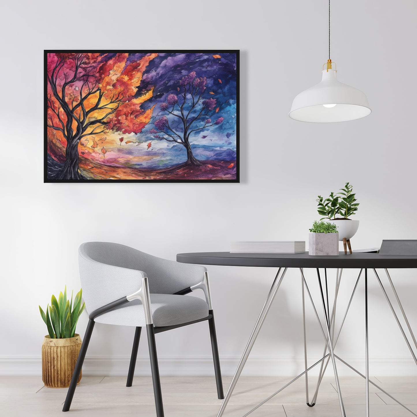 Before the storm - Yellow Framed Canvas for Home Decor