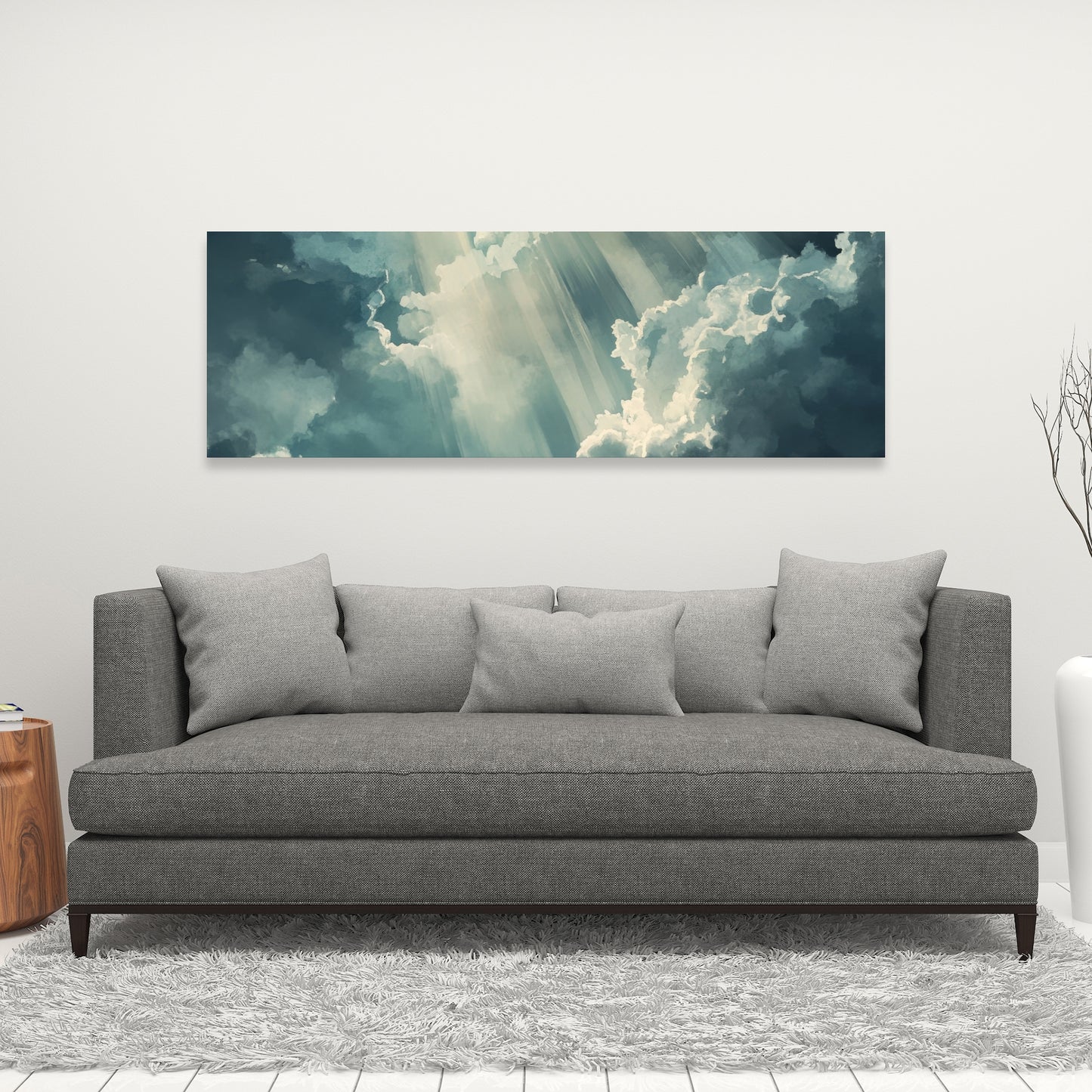 Beam of Light - Gray Canvas Home Decor Artwork | Stylish Design